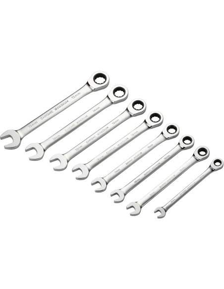 Icetoolz Steek-/Ring-/Ratelsleutelset 8-15mm - Zwart