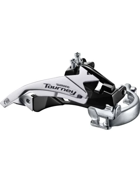 Voorderailleur 3 x 6/7-speed Shimano Tourney FD-TY510 top swing/dual pull - lage klem - 42T (66-69°) - Zwart/Zilver