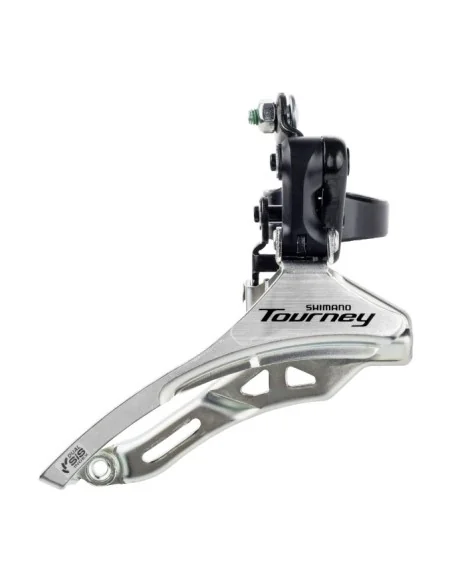 Voorderailleur 3 x 6/7-speed Shimano Tourney FD-TY300 down swing/down pull - hoge klem 34,9 mm 42T (66-69°) - Zwart/Zilver