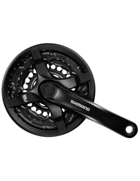 Crankstel 6/7/8 speed Shimano Tourney FC-TY501 met 175mm crankarm 48 x 38 x 28T met kettingscherm - zwart