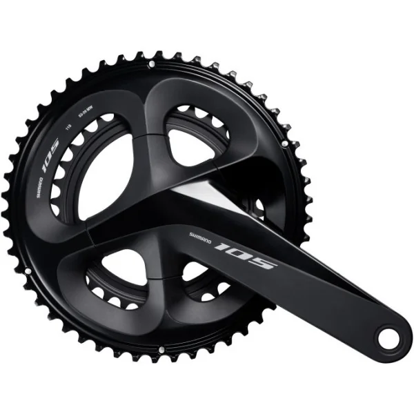 Crankstel 2 x 11 speed Shimano 105 FC-R7000 172,5/53-39T met holle as - zwart