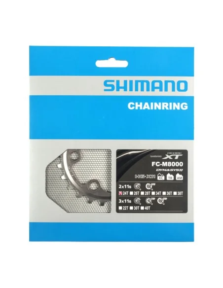 Kettingblad 28T Shimano Deore XT FC-M8000 2 x 11 speed - zilver