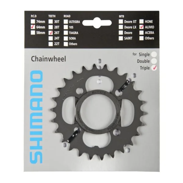 Kettingblad 44T Shimano Alivio FC-M431 - zwart