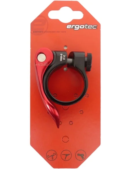 Zadelpenklem Ergotec SCQ-0100 ø31,8 mm aluminium met snelspanner - zwart/rood