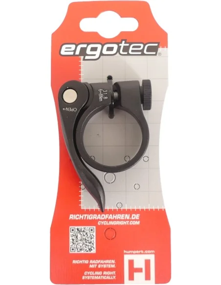 Zadelpenklem Ergotec SCQ-0100 ø31,8 mm aluminium met snelspanner - zwart