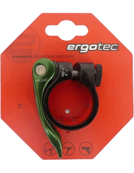 Zadelpenklem Ergotec SCQ-0100 ø31,8 mm aluminium met snelspanner - zwart/groen