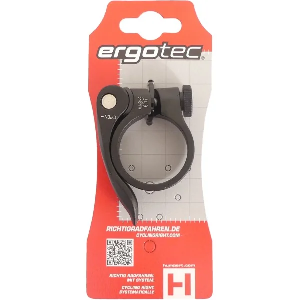 Zadelpenklem Ergotec SCQ-0100 ø34,9 mm aluminium met snelspanner - zwart