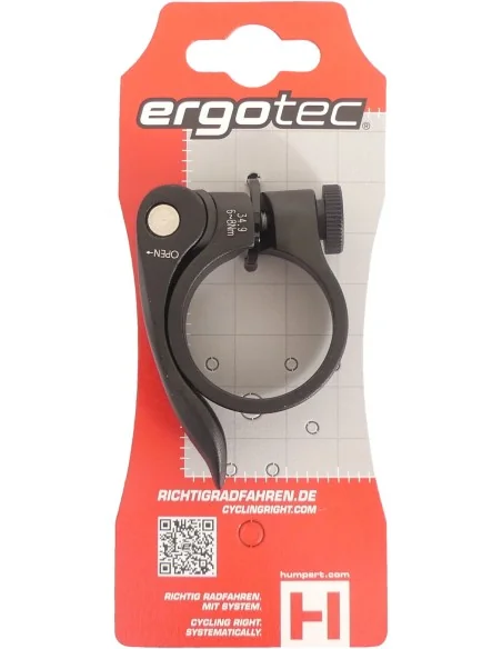 Zadelpenklem Ergotec SCQ-0100 ø34,9 mm aluminium met snelspanner - zwart