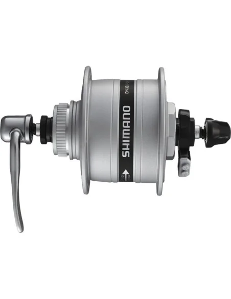 Dynamonaaf Shimano HD-3D37 3 Watt - 36 gaats - Center-Lock - snelspanner - zilver