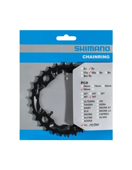 Kettingblad 30 tands Shimano FC-MT500 / FC-M523 (AN) 10 speed - zwart