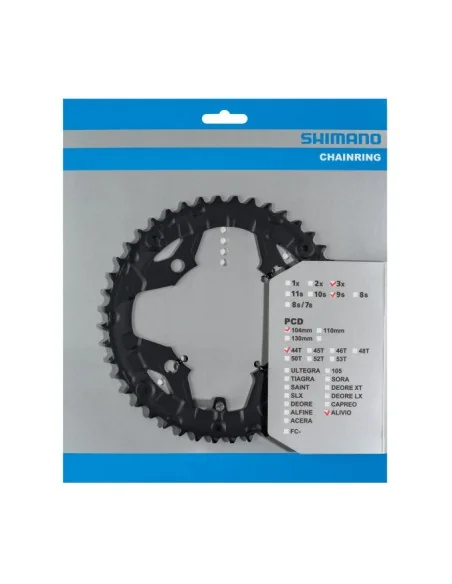 Kettingblad 44 tands Shimano Alivio FC-T4060 9 speed - zwart