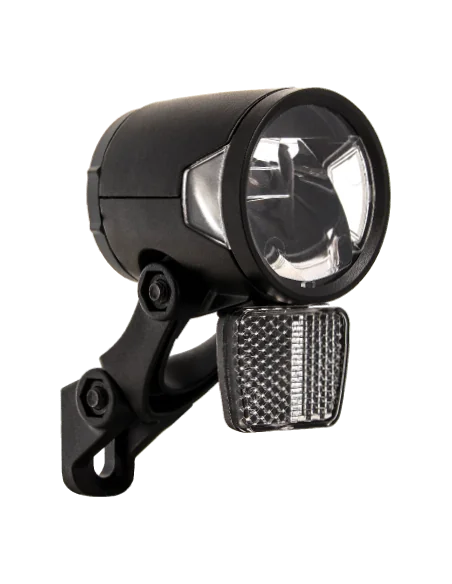 Koplamp Herrmans H-Black MR8 dynamo - aan/uit functie -met houder - 180 lumen