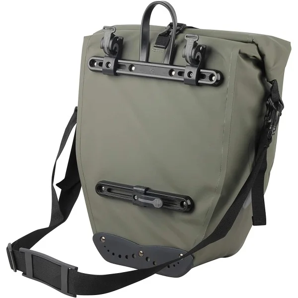 Enkele fietstas Büchel 100% waterdicht 25,4 liter - olijfgroen