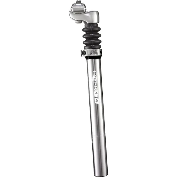 Telescopische verende zadelpen Ergotec Glide ø27.2 mm / 350 mm - zilver