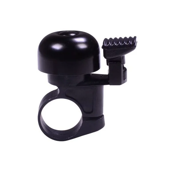 Simson fietsbel Mini 32mm met vaste kunststof bevestiging - zwart