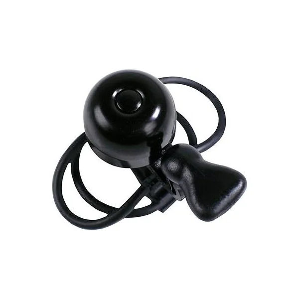 Fietsbel Simson ø23mm met rubber elastiek bevestiging - zwart