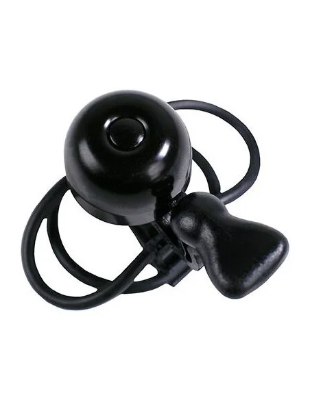 Fietsbel Simson ø23mm met rubber elastiek bevestiging - zwart