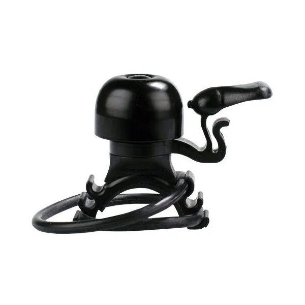 Fietsbel Simson ø23mm met rubber elastiek bevestiging - zwart