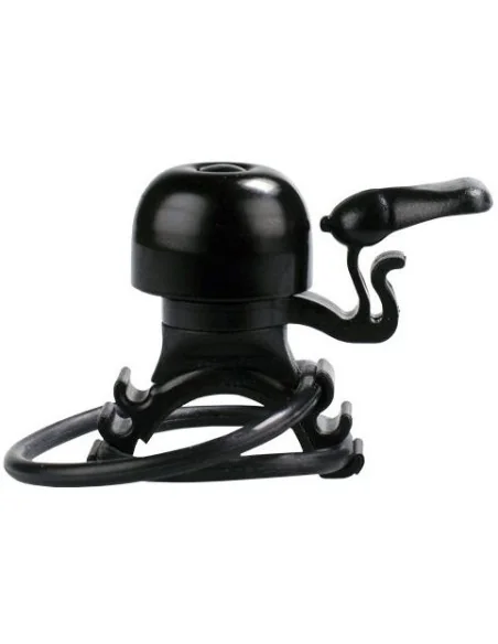 Fietsbel Simson ø23mm met rubber elastiek bevestiging - zwart