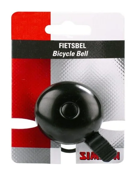 Fietsbel Simson Race met rubberen elastische bevestiging - zwart