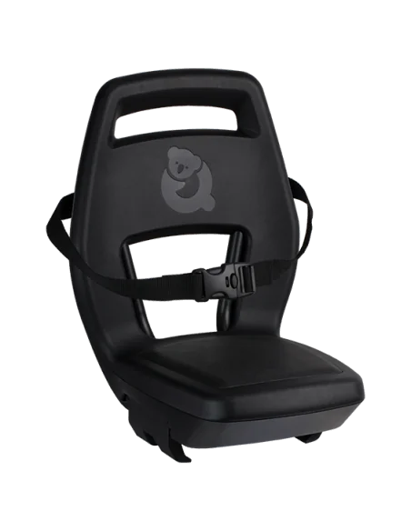 Kinderzitje achter Qibbel 6+ Junior 6+ met voetsteunen, gordel en beschermplaat - zwart/zwart