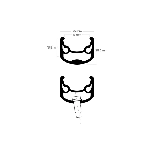 Voorwiel 26" / 559x19C Ryde Andra 30 velg met Shimano FH-M525 naaf voor 6 bouts remschijf - zwart