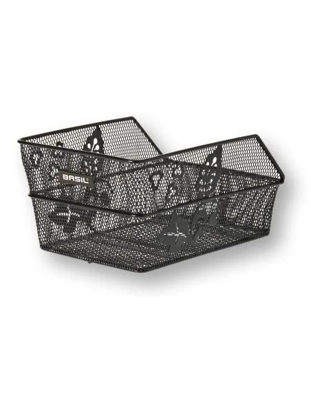 Fietsmand Basil Cento Flower S 36 x 26 x 18 cm - zwart
