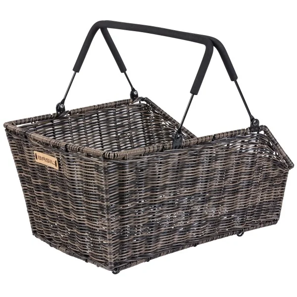 Fietsmand Basil Cento Rattan Look Multi System 49 x 34 x 26 cm - bruin