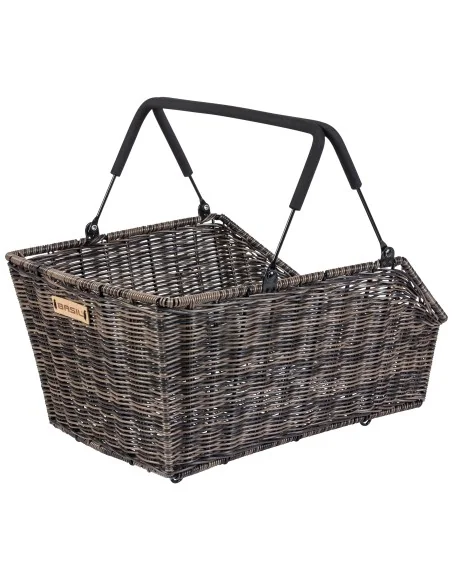 Fietsmand Basil Cento Rattan Look Multi System 49 x 34 x 26 cm - bruin