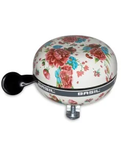 Fietsbel Basil Bloom ø80mm - wit met bloemen