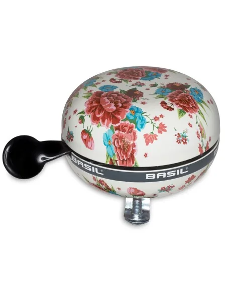 Fietsbel Basil Bloom ø80mm - wit met bloemen