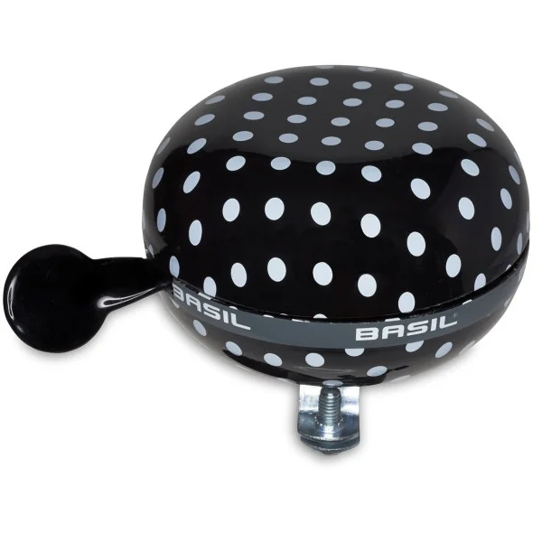 Fietsbel Basil Polkadot ø80mm - zwart / wit