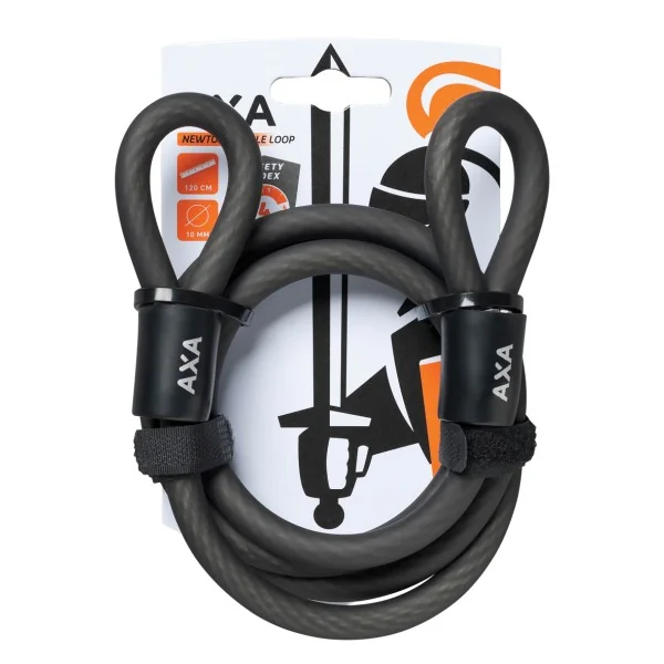 Slotkabel Axa Double Loop 120/10 - zwart