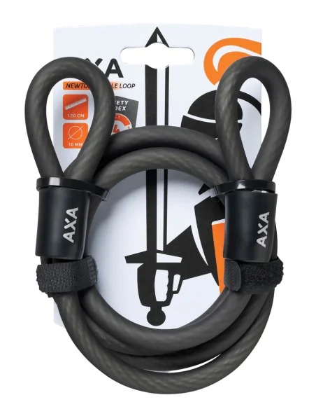 Slotkabel Axa Double Loop 120/10 - zwart
