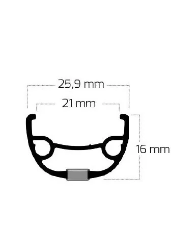 Velg Ryde Rival 21 disc 27.5" / 584 x 21C aluminium 32 gaats 14G - zwart