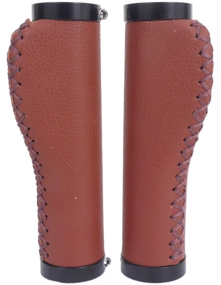 Handvatset Edge Leer incl Lockring - camel brown- 135/135mm (winkelverpakking)