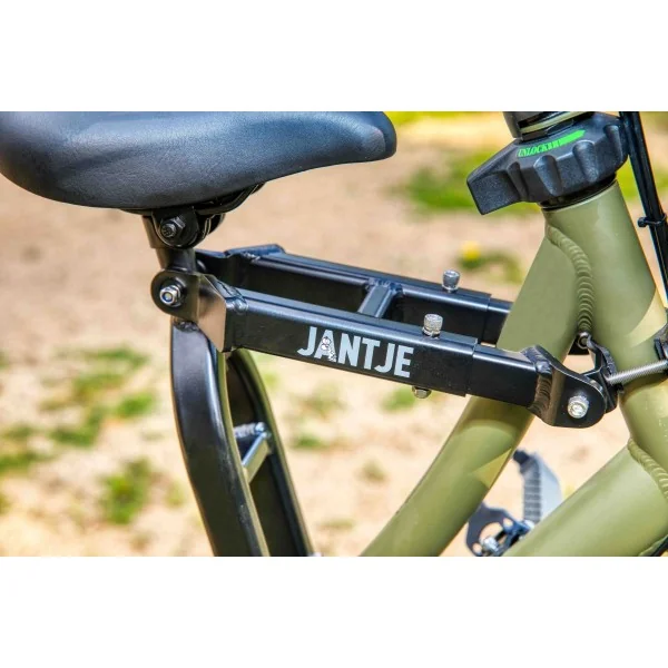 Zadel op buis Mirage Jantje inclusief voetsteunen universeel - zwart