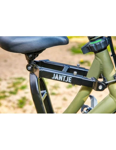 Zadel op buis Mirage Jantje inclusief voetsteunen universeel - zwart