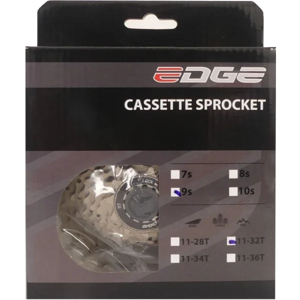 Cassette 9 speed Edge CS-M5009 11-32T - zilver