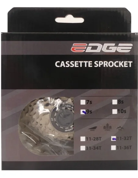 Cassette 9 speed Edge CS-M5009 11-32T - zilver