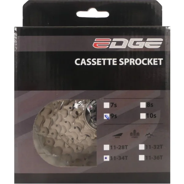 Cassette 9 speed Edge CS-M5009 11-34T - zilver