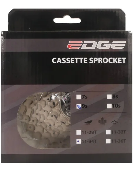 Cassette 9 speed Edge CS-M5009 11-34T - zilver