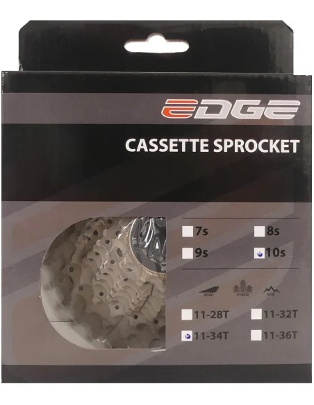 Cassette 10 speed Edge CS-M6010 11-34T - zilver