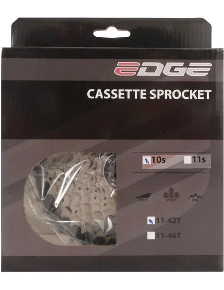 Cassette 10 speed Edge CS-M6010 11-42T - zilver/zwart