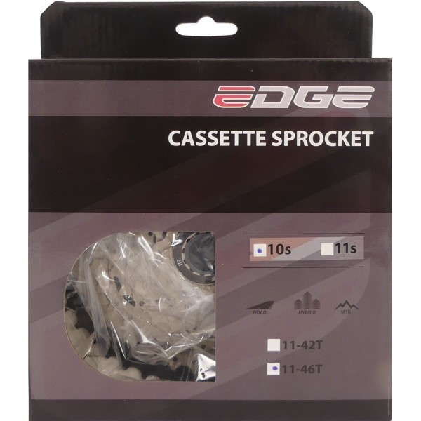 Cassette 10 speed Edge CSM6010 11-46T -zilver/zwart