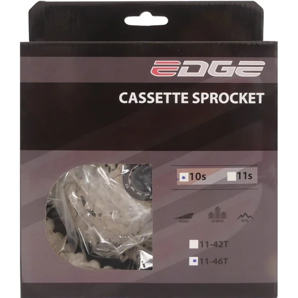 Cassette 10 speed Edge CS-M6010 11-46T -zilver/zwart