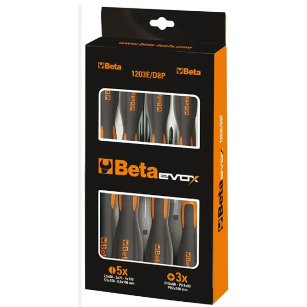 Schroevendraaierset Beta Tools Evox 1203E/D8P - 8 delig