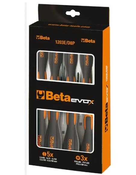 Schroevendraaierset Beta Tools Evox 1203E/D8P - 8 delig