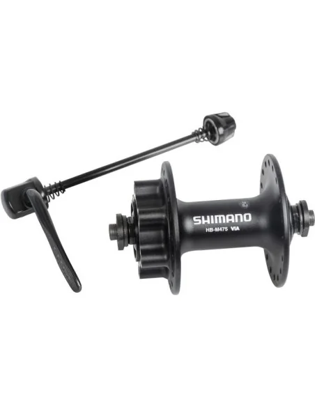 Voornaaf Shimano FH-M475 - 36 gaats - 6 bouts met remschijfbevestiging - zwart
