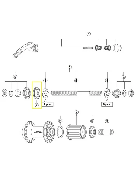 Stofkap links Shimano FH-4500
